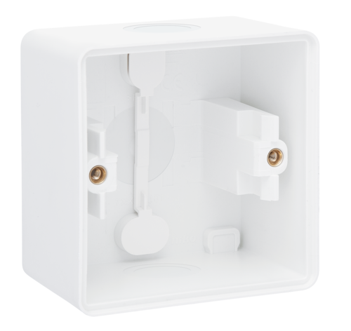 Splashproof single surface-mounting box with two single flexible inputs ...