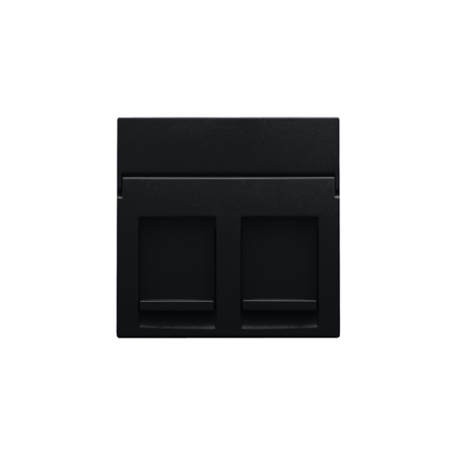 Central plate data 2x RJ, black coated