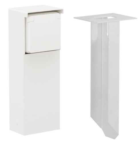Individual External Socket Post Splashproof garden post with single socket outlet, pin earthing and ...
