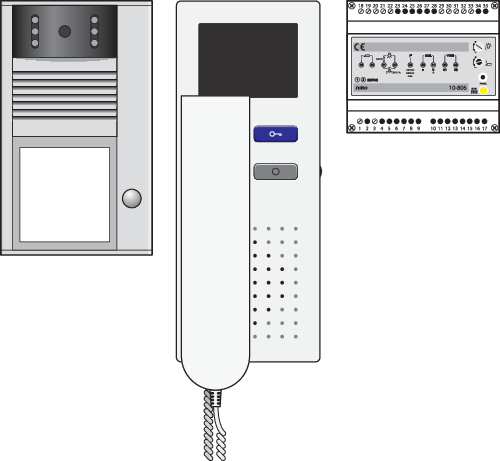 Unit Display Button Video kit with a compact external unit with one bell push button for ...