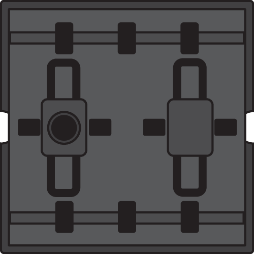 Bus push button with 4 control buttons and no feedback LEDs