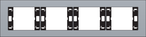 4 GANG HORIZONTAL COVER PLATE: CENTREDISTANCE 71MM
