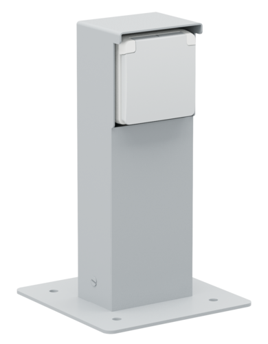 Individual External Socket Post Splashproof garden post with single socket outlet, pin earthing and ...