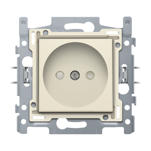 Socket outlet without earthing, with shutters, flush-mounting