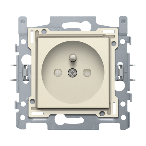 Socket outlet with pin earthing and shutters, flush-mounting depth