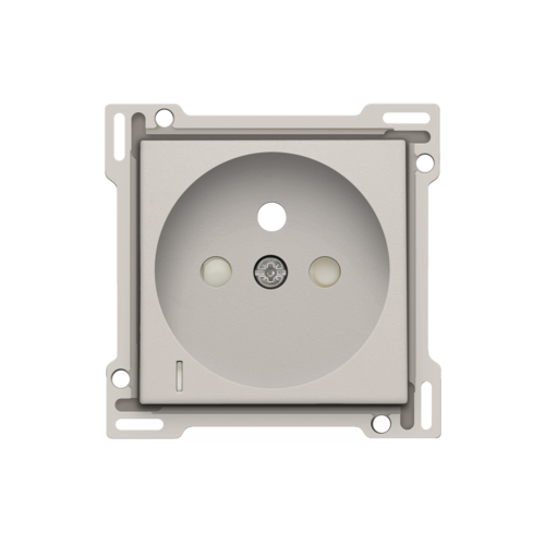 Finishing set with transparent lens for socket outlet with voltage ...