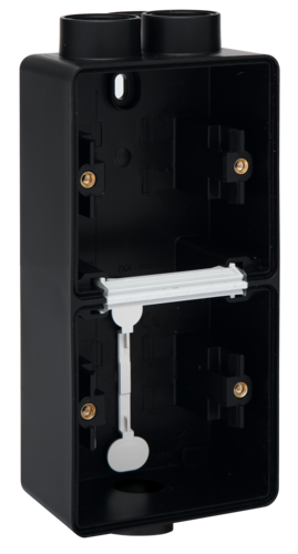 Splashproof double vertical surface-mounting box with one double M20 ...