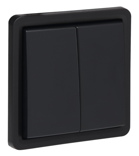 Splashproof, non-illuminable double push button 10 A with 2 N.O.