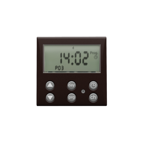 Digital timer or electronic time switch, dark brown coated