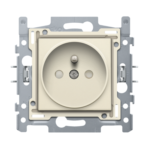 Socket outlet with pin earthing and shutters, flush-mounting depth 21 ...