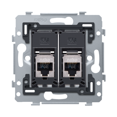 2 RJ45 connections STP Cat. 6, PoE++ ready, flat model, incl. base 71 x ...
