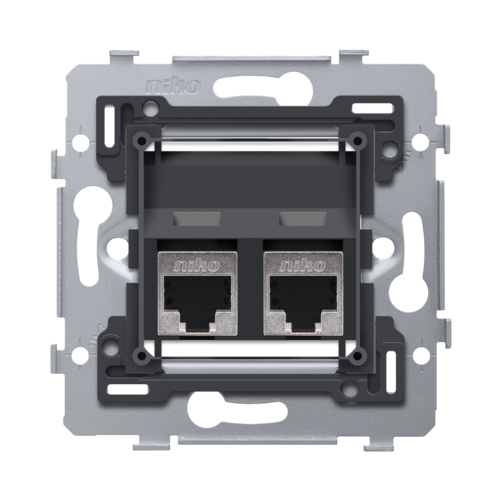 2 RJ45 connections STP Cat. 6A, PoE++ ready, oblique model, incl. base ...
