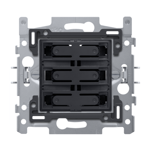 Socket for sixfold, potential-free push button, 24 V N.O, claw fixing