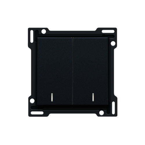 Finishing set with double lens for two-circuit switch, two-way