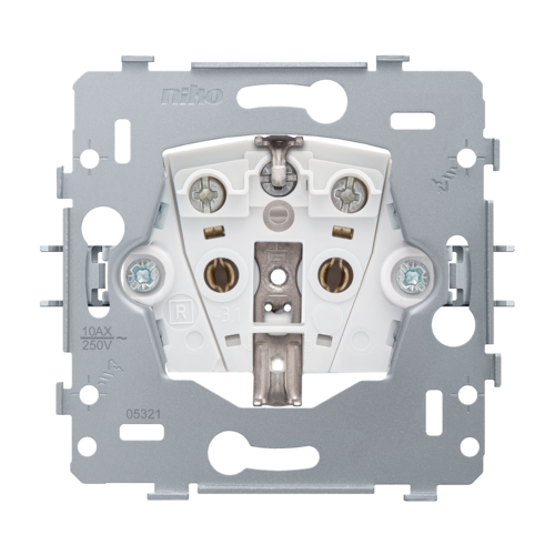 Base for socket outlet with side earthing, flush-mounting depth 28.5 mm ...