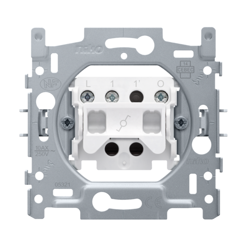 niko Base for two-way control switch with 4 connection terminals, 10 A