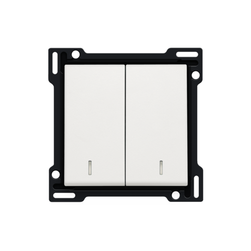 Finishing set with double lens for two-circuit switch, two-way