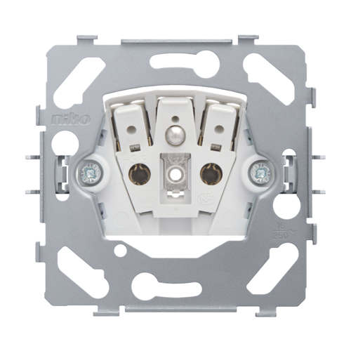 Base for socket outlet with pin earthing and shutters, flush