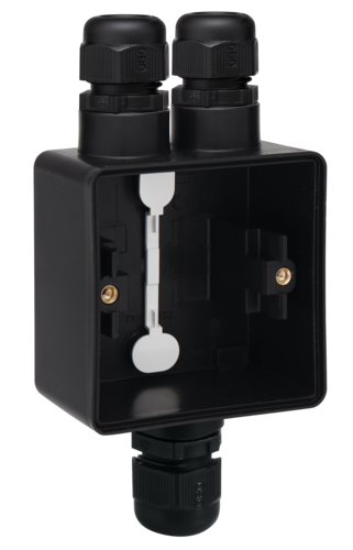 Splashproof single surface-mounting box with one double M20 input with ...