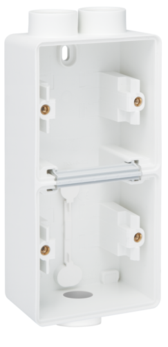 Splashproof double vertical surface-mounting box with one double M20 ...