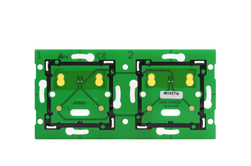 Double horizontal wall-mounted printed circuit board for Niko Home