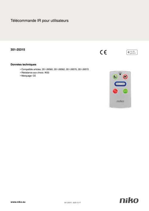 Télécommande IR pour utilisateurs