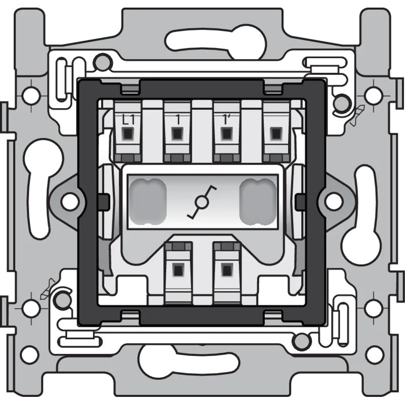 Threefold faceplate, horizontal 71 mm centre distance, for a