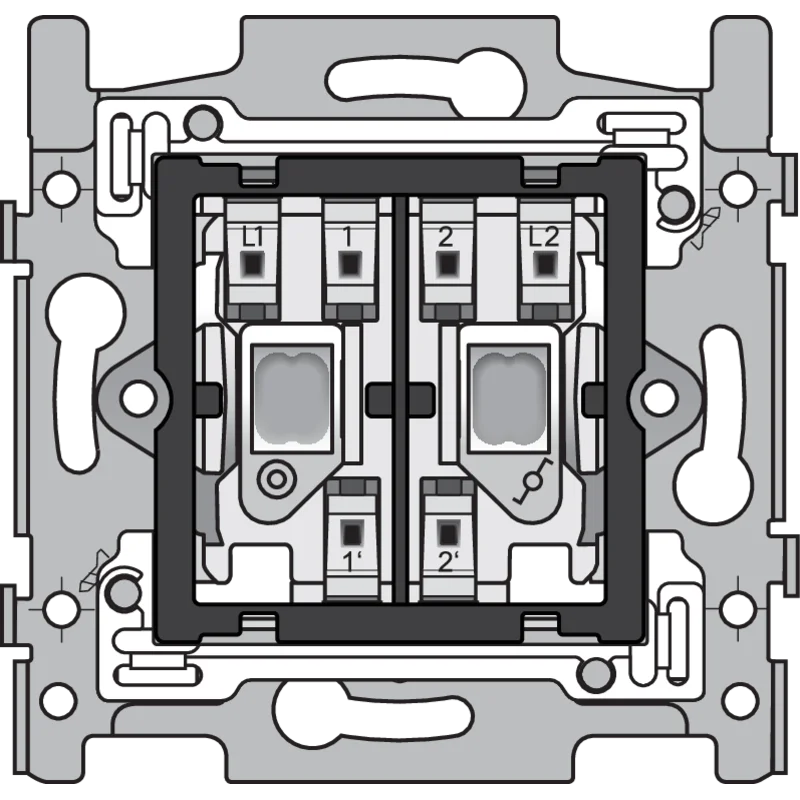 Threefold faceplate, horizontal 71 mm centre distance, for one