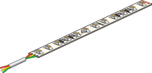 LED strip on roll 120 LEDs (60 warm white and 60 cold white LEDs).