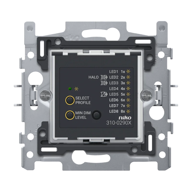 Base for universal push button dimmer PLC interference suppression