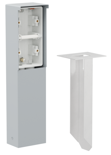 Splashproof garden post with spike for two Niko Hydro functions, grey